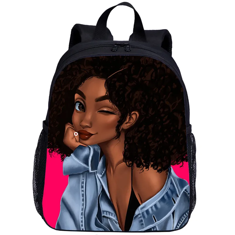 

Mini Backpack For Kids Girls Boys Anime Cartoon African Girl 3D Printing Bookbag School Bag Rucksack Satchel Mochila Escolar