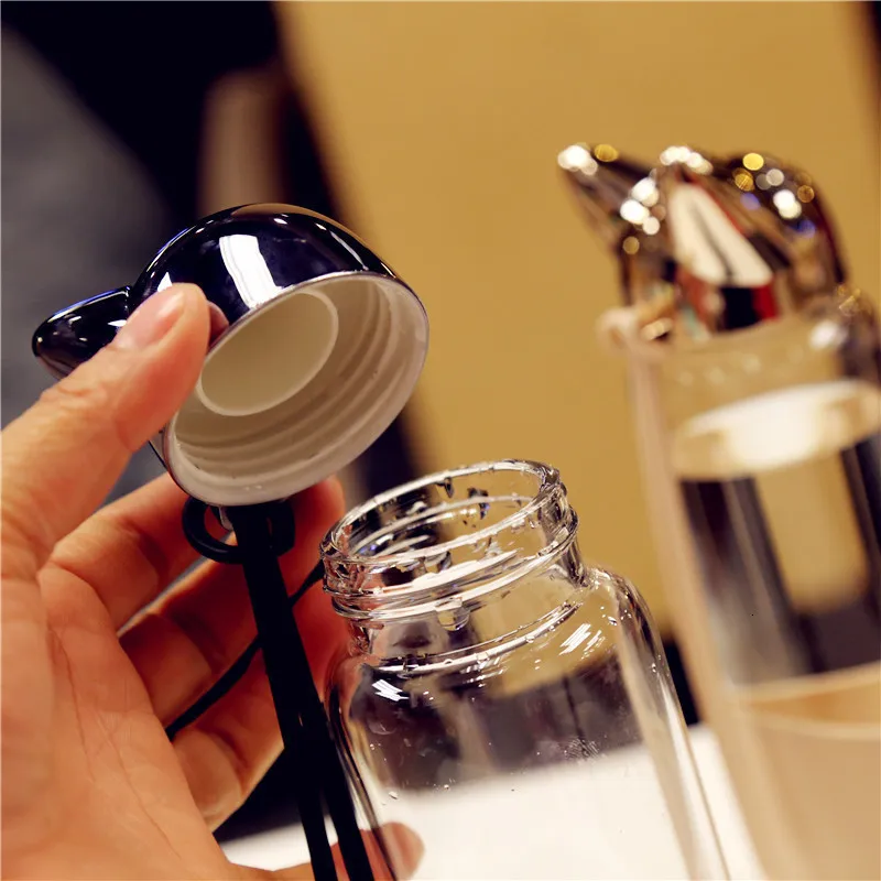 350 мл креативная мультяшная симпатичная флеш бутылка для воды с веревкой