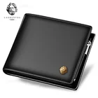 LAORENTOU Кожаные кошельки для мужчин, натуральная кожа мужской короткий кошелек с карманом на молнии Мужская кошелек сцепления Держатели кредитных карт Повседневные мужские кошельки из кожи бумажником