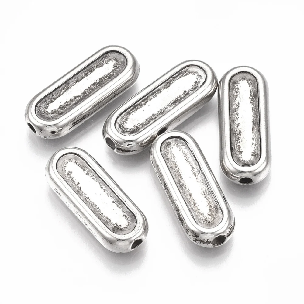 

500 г CCB Пластиковые бусины Овальные Антикварные Серебряные 21,5x8,5x4 мм отверстие: 2 мм около 760 шт./500 г