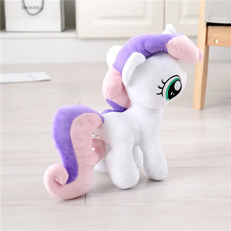 

3Pcs/Lot Wholesale 1Pcs 25CM Anime Unicorn Horse Sweetie Belle Cartoon Figure Plush Doll Stuffed Animals Kids Toys