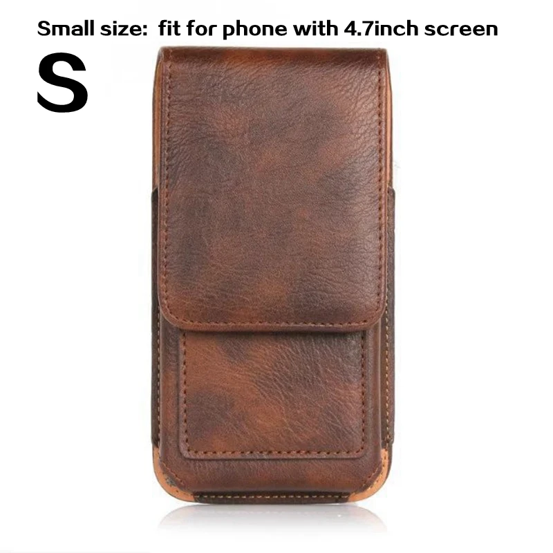 Small brown Поясная сумка для телефона чехол для мобильного телефона для iphone 6/6s/iphone 7 Plus/8 Универсальный 4,7/5,5 дюйма поясная сумка Для мужчин поясная сумка для iphone 6 6s 7 8 Plus - Цвет: Small brown