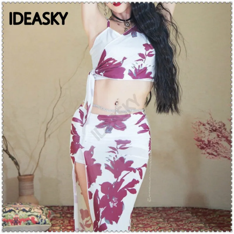 Женский набор костюма для танца живота в восточном стиле комплект укороченный