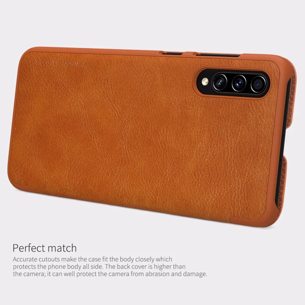 Кожаный чехол Nillkin QIN для samsung Galaxy A70S A50S A30S A20S A10S A20e A51 A90 5G с отделением для карт и бумажником с откидной крышкой