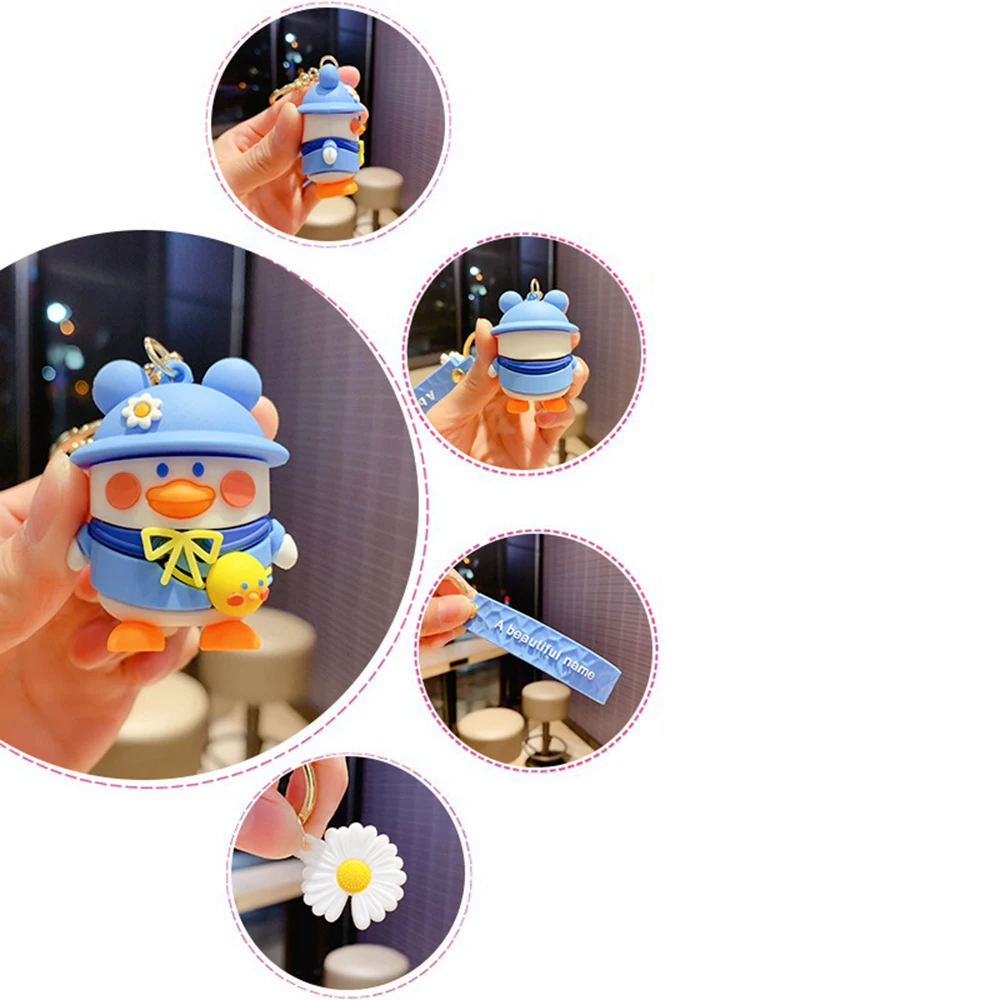 

NEW Cute Yellow Duck Doll Cartoon Animal Model Keychain Accessories Girl Popular Bag Pendant Car Key Ring Decorations Fans Gift