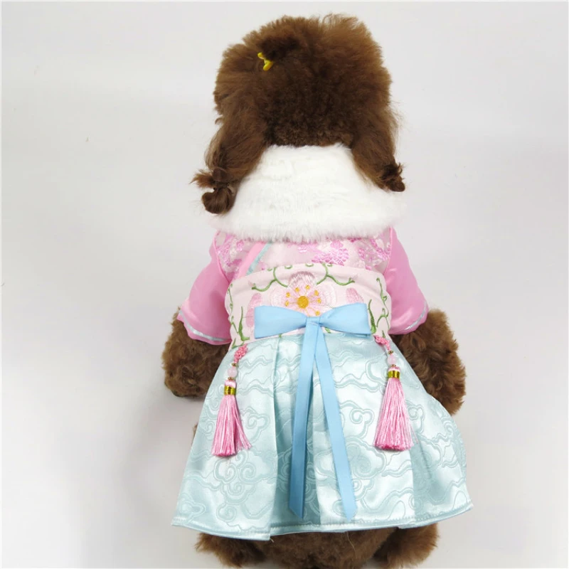 Китайский новый год платье с изображением собаки зимняя одежда для домашних