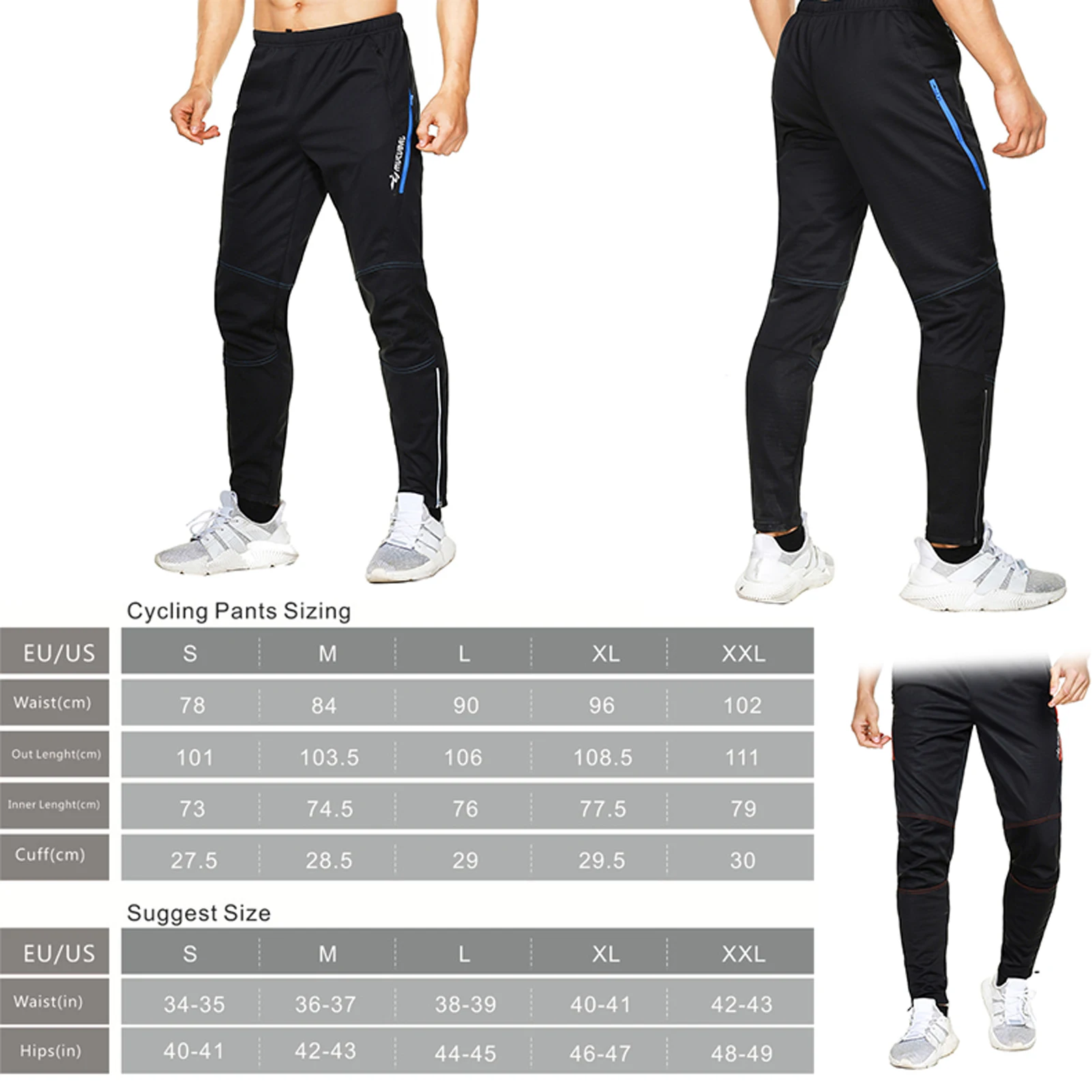 

Men's Waterproof Warm Cycling Pants Thermal Fleece Windproof Winter Bike Pants Riding Running Sports Trousers