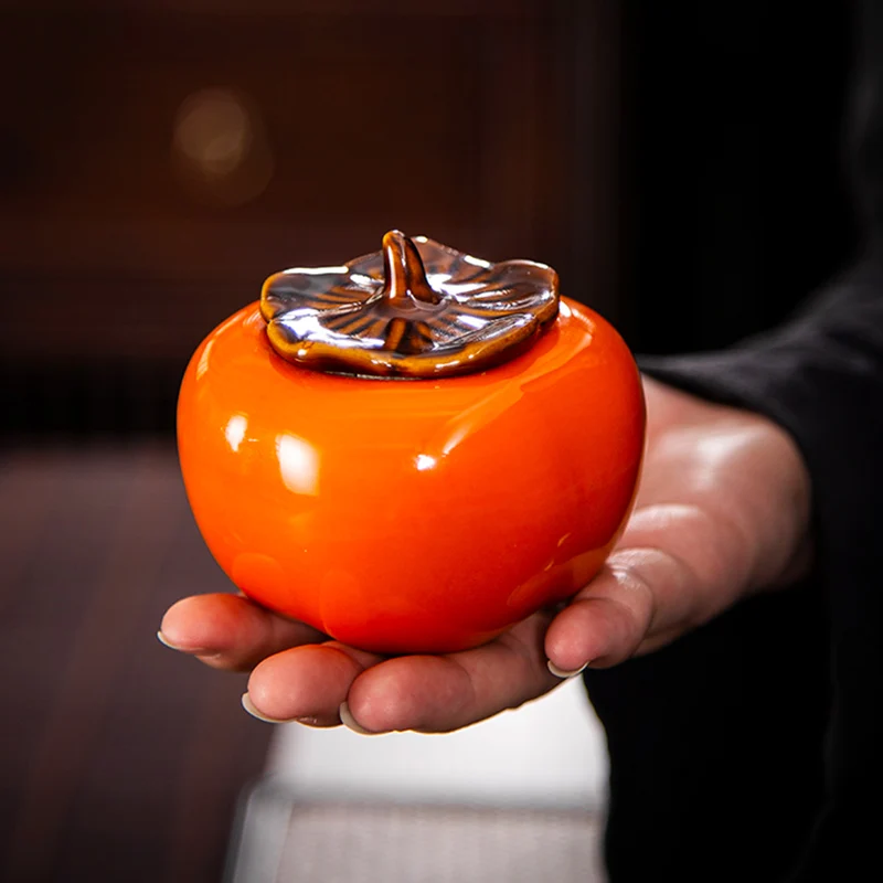 Китайский керамический чай кунг фу Цветной глянцевый контейнер для хранения с