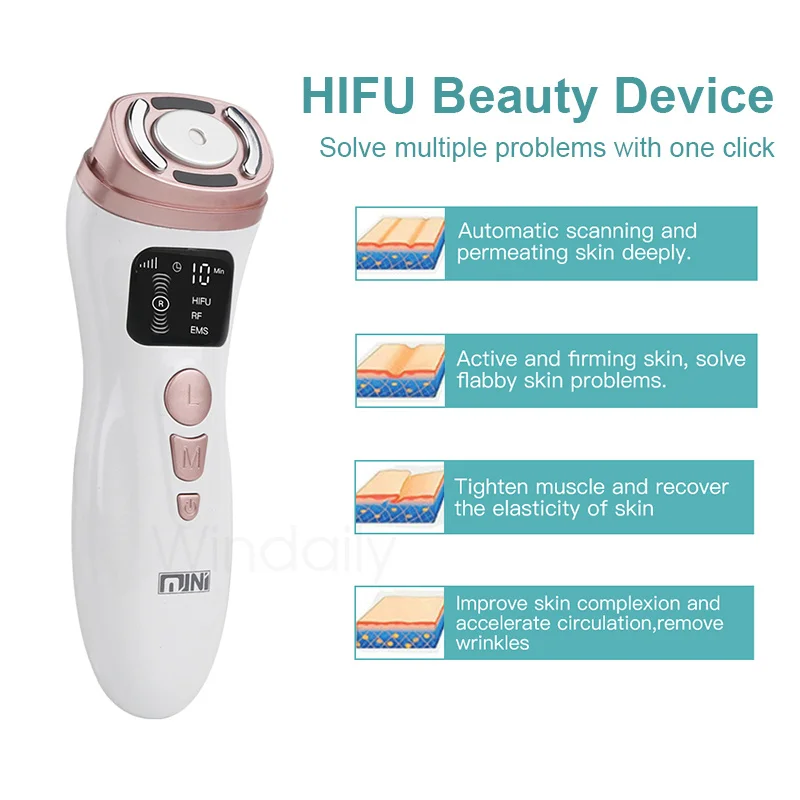Мини Радиочастотное ультразвуковое оборудование HIFU EMS для красоты лица массаж