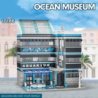 creator expert city street view house ideas aquarium ocean museum 2249pcs moc modular bricks building blocks model toys gifts