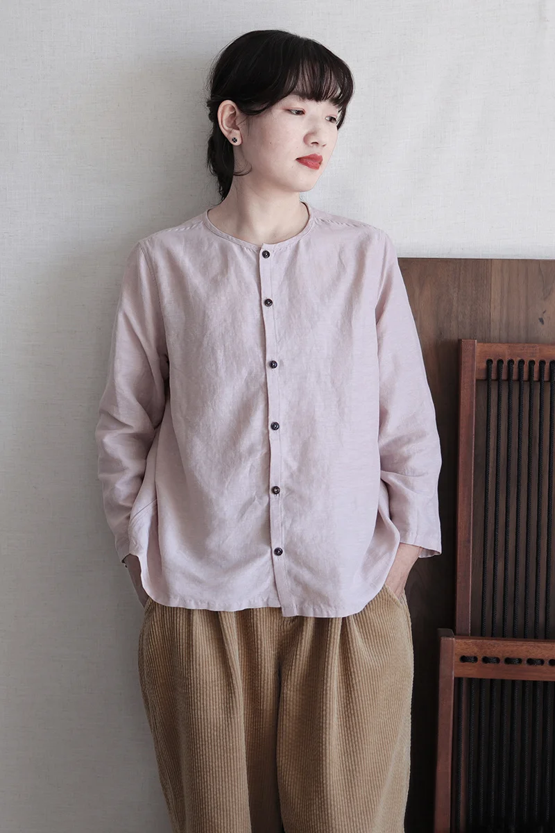 New post -Promotion by Sept 25 simple leisure spring and autumn silk hemp temperament literary artistic 09-140 | Женская одежда