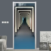 photo wallpaper nordic 3d stereo abstract corridor art light door sticker pvc self adhesive waterproof door decal 3d home decor