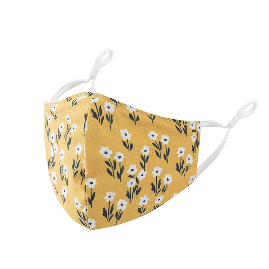 Маска для лица с модным принтом моющаяся и многоразовая Пылезащитная