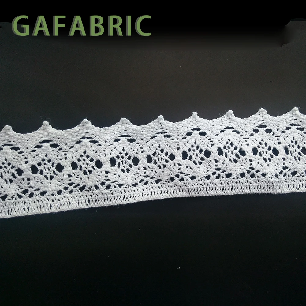 1 ярд вязаных крючком хлопковых кружев ленты отделки 50 мм Винтажный стиль ремесла