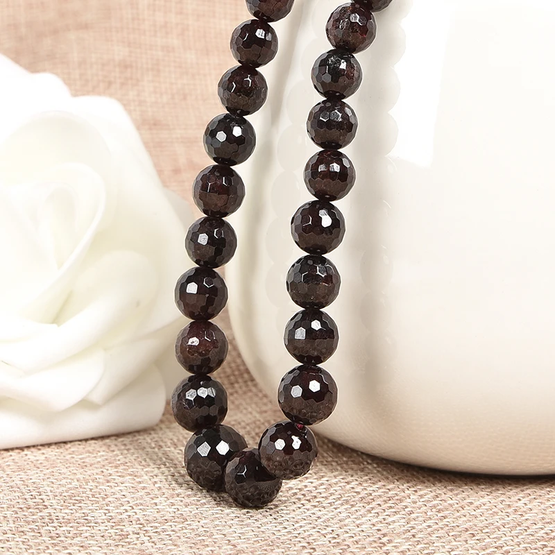 С натуральным гранатом 6-14 мм граненый круглый башня ожерелье ручной работы DIY