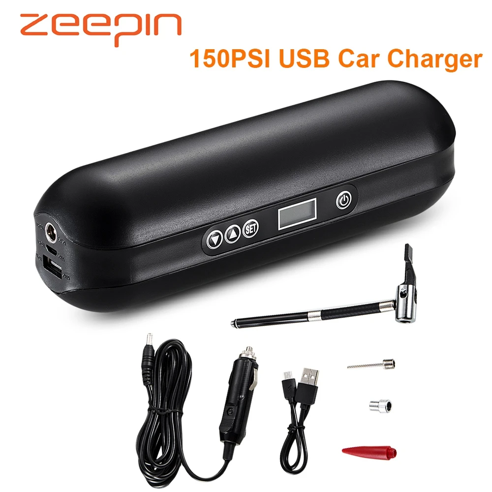 150PSI Электрический насос USB прикуриватель светодиодный портативное зарядное