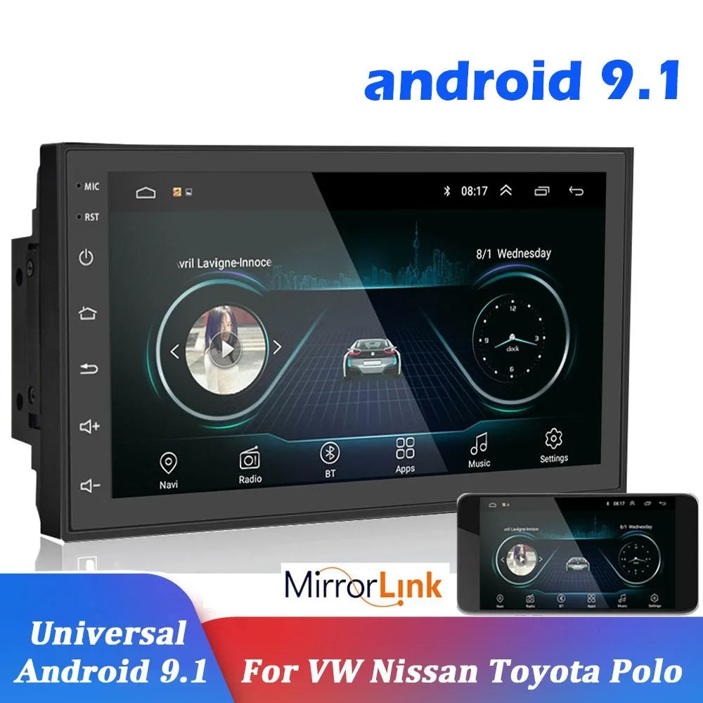 2 Din автомобильное радио 2.5D GPS Android мультимедийный плеер универсальный авто 7