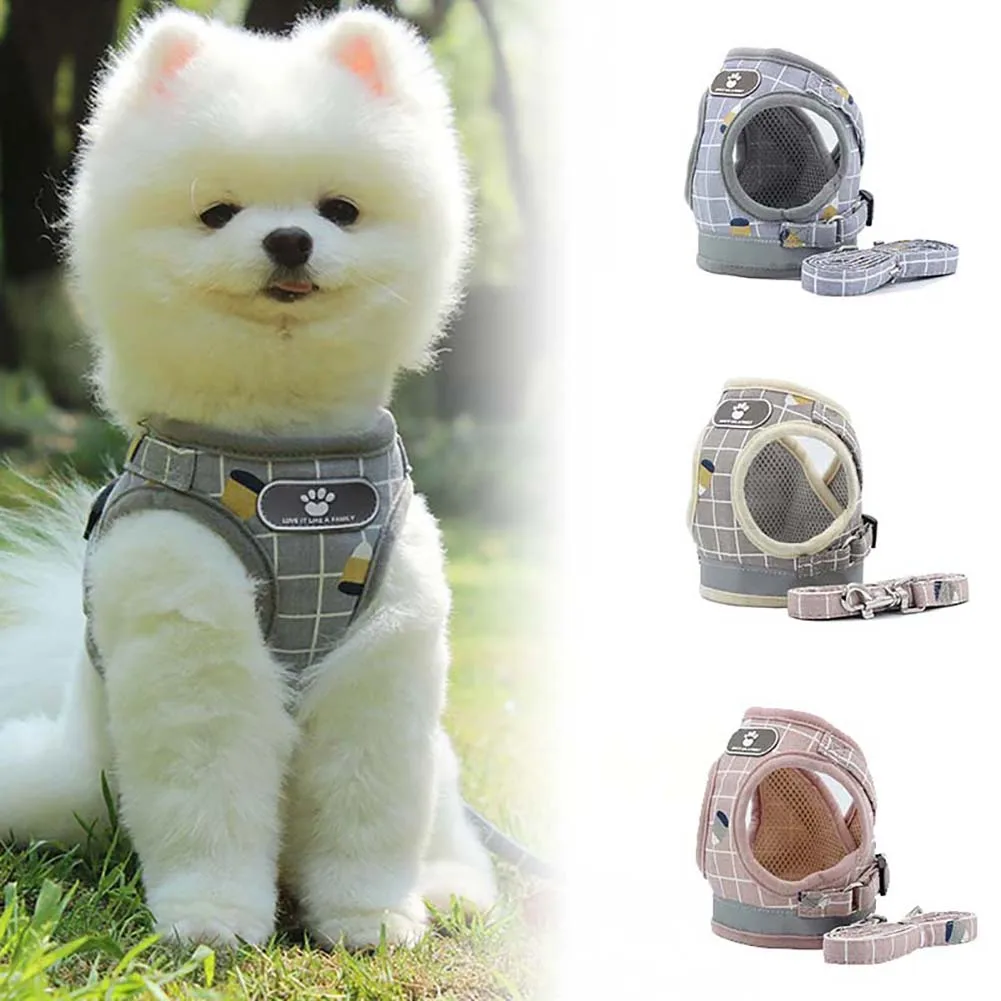 Воздухопроницаемая сетчатая маленькая основа и поводок жилет для щенка кошки