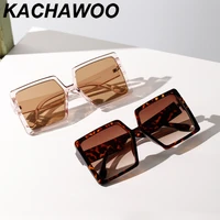 kachawoo big frame sunglasses women square black brown leopard fashion sun glasses for ladies decoration hot selling cheap
