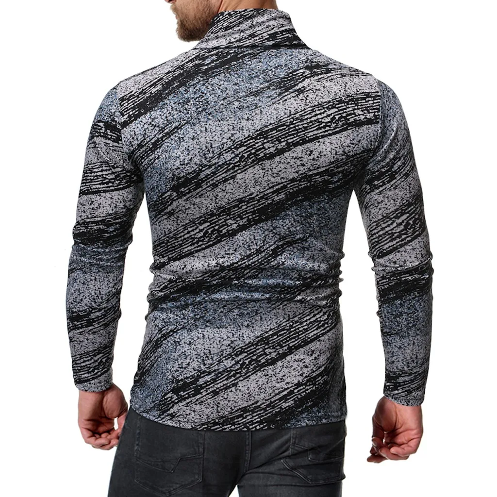 Модная мужская блузка новинка Осень зима пуловер вязаный свитер топ с принтом