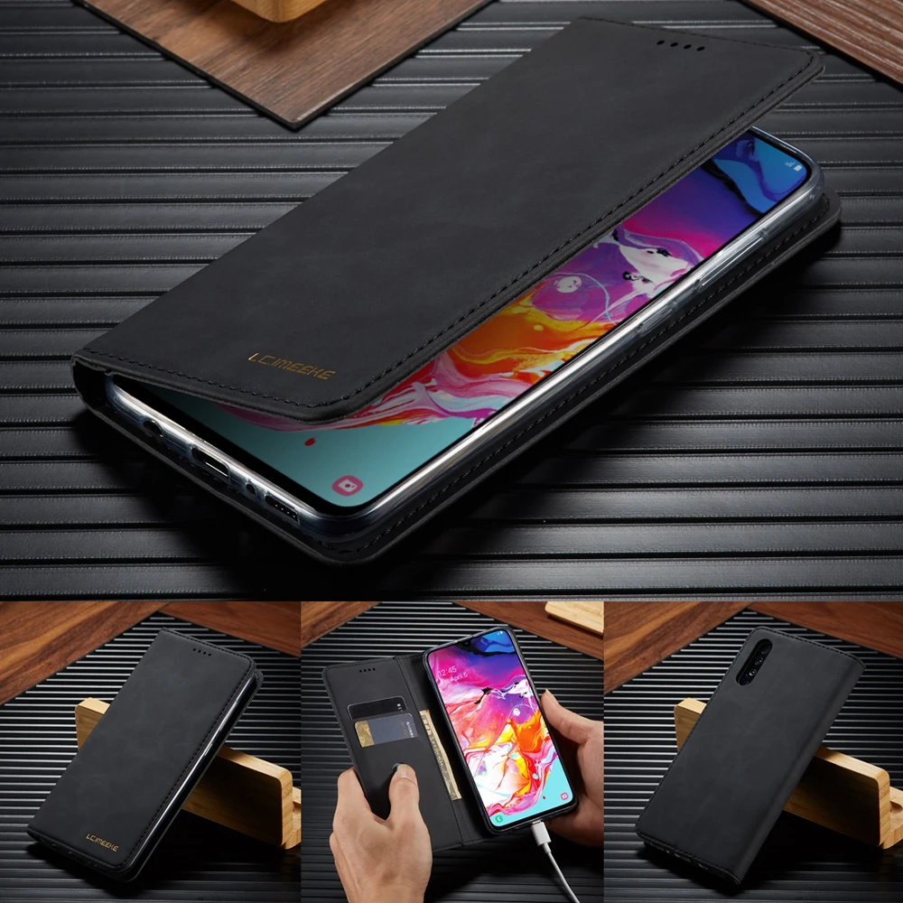 A50 кожаный чехол для Etui samsung A70 телефона откидная крышка на Galaxy кошелек мужчин и