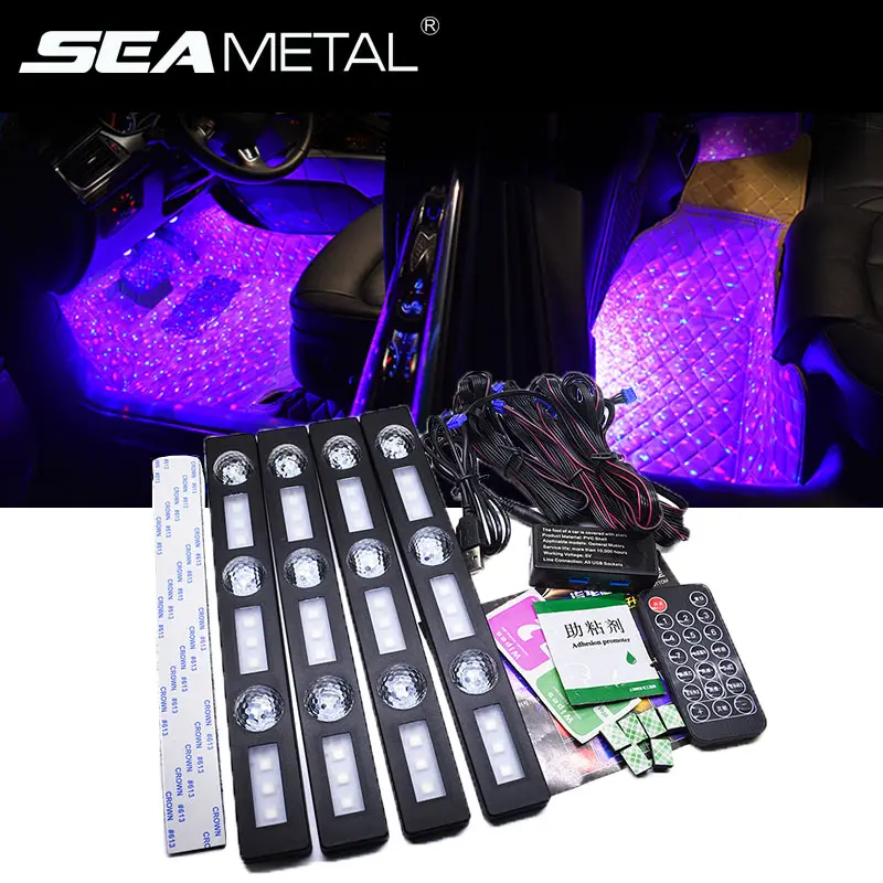 RGB Color Car Atmosphere Light LED Strips Styling Ambient Lights Kit Auto Interior Decorative Lamp Lamps | Автомобили и мотоциклы