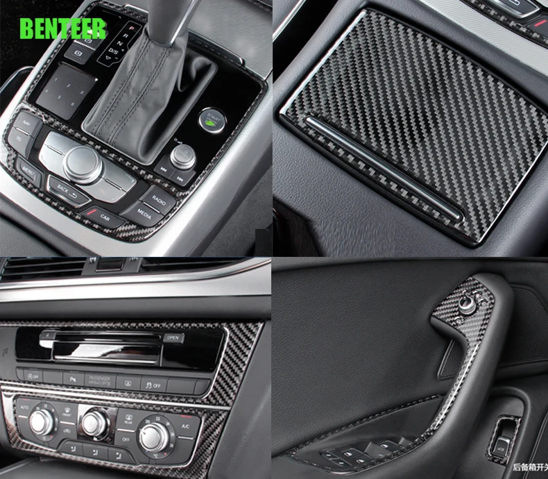 

Carbon fiber car interior decoration sticker for audi A6 2012 to 2018