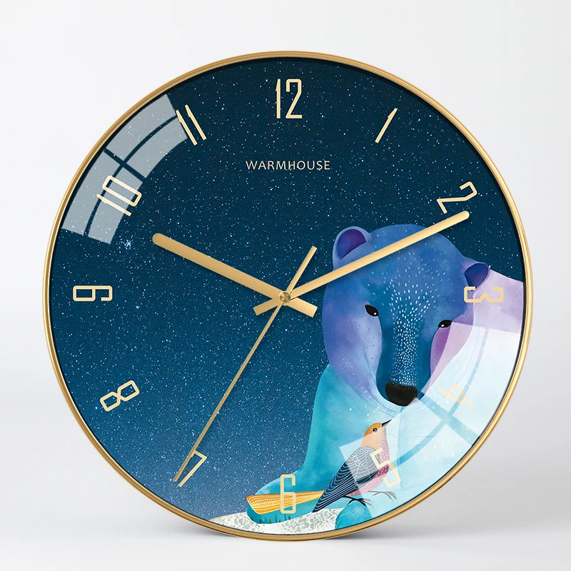 Желтые настенные часы в скандинавском стиле современный минималистичный дизайн