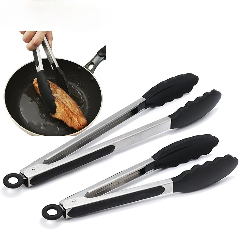 

Silicone BBQ Grilling Tong Salad Bread Serving Tong Non-Stick Kitchen Barbecue Grilling Cooking Tong with Joint Lock