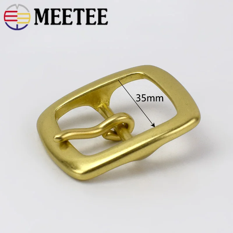 Meetee 1/3 шт. 35 мм латунная пряжка с язычком из чистой меди для ремня 33 34 пояс Сделай