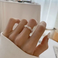 fmily minimalist 925 sterling silver personality knotted love ring fashion wild hip hop punk jewelry for girlfriend gifts