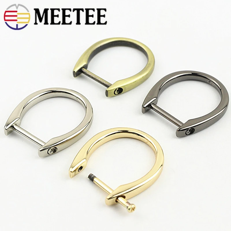 

Meetee 10/20Pcs ID22mm Metal Detachable Screw D Ring Buckle U-shaped Ring Bag Strap Connection Hook Clasp DIY Hardware Accessory