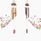 Бамбуковые ветряные колокольчики, большой деревянный колокольчик ручной работы, настенный подвесной Колокольчик для дома и улицы, украшение для комнаты