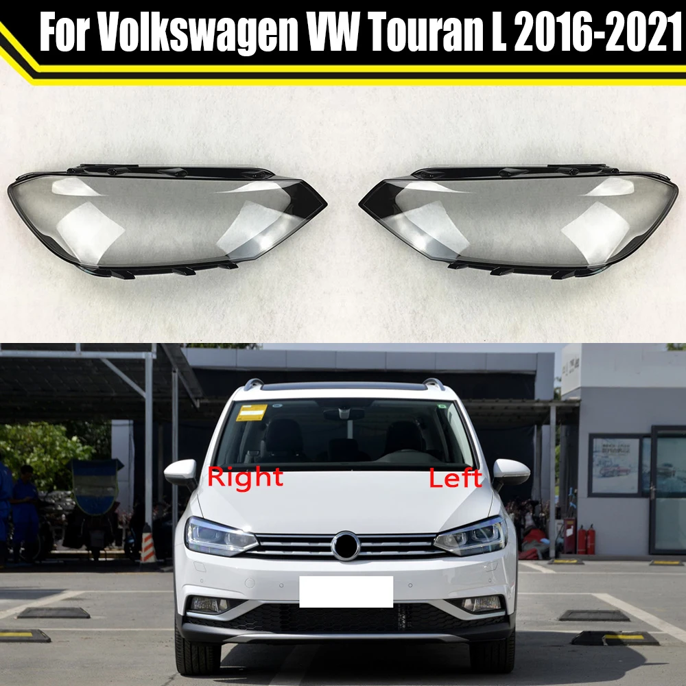 Car Protective Headlight Glass Lens Cover Shade Shell Auto Transparent Light Housing Lamp For Volkswagen VW Touran L 2016~2021