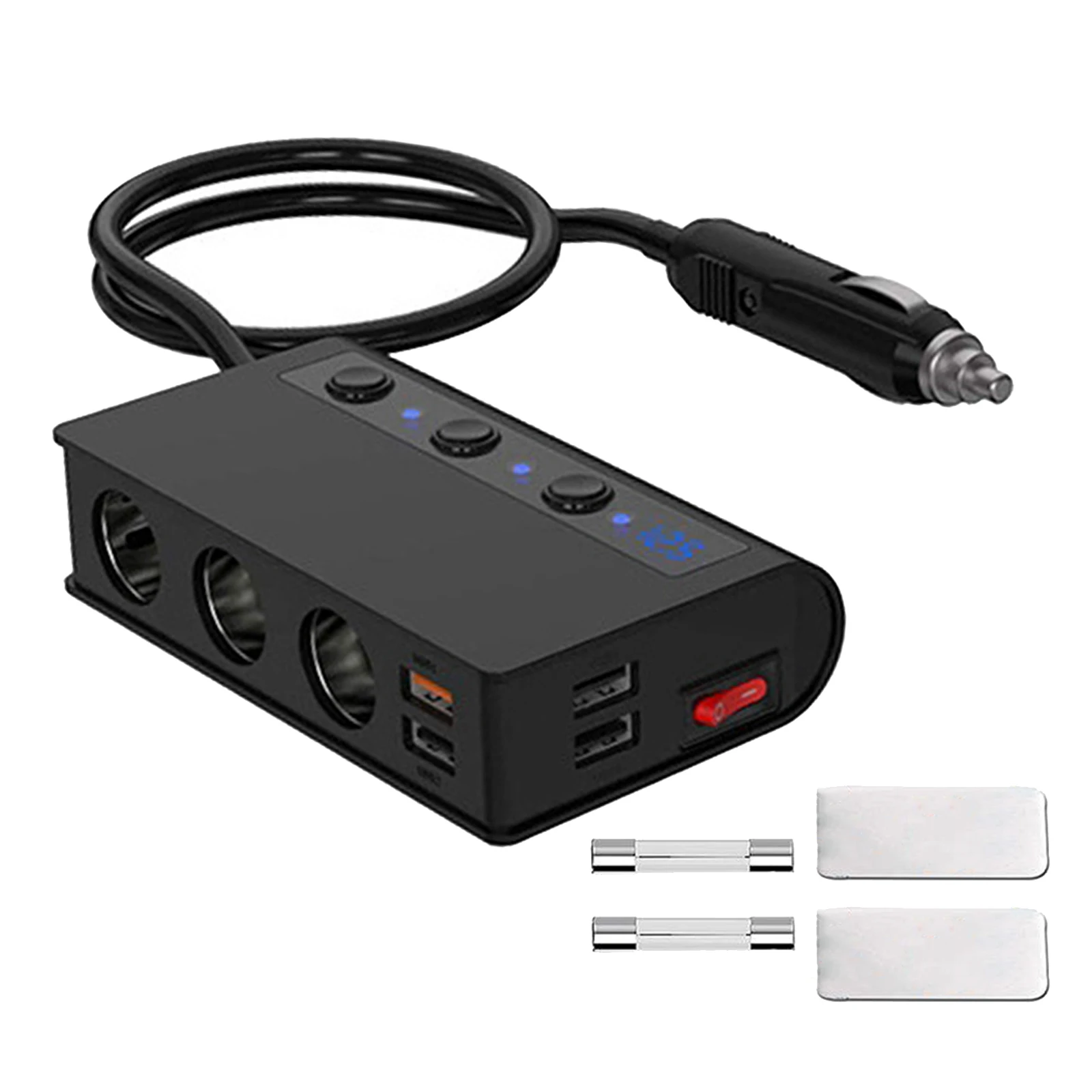 

Автомобильный Разветвитель Прикуривателя, с 4 USB-портами, быстрая зарядка 3,0, 12 В/24 В, 3 разъема, 180 Вт