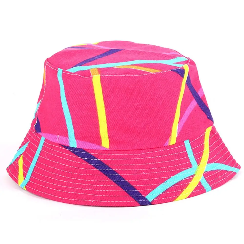 

Female Bucket Hat Women Fisherman Sunhat for Autumn and Summer Canvas Floral Print with Visors Basin Cap Street Style