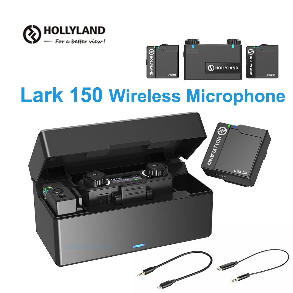 

Hollyland Lark 150 Беспроводная микрофонная система 2,4 ГГц мини-петличный микрофон с зарядным устройством для телефонов DSLR-камер iPhone Android
