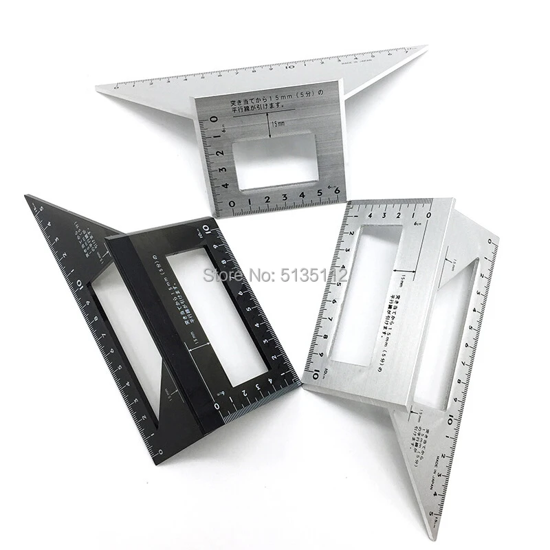 Алюминий сплав Пластик квадратный угловой измерительный прибор 45 градусов 90