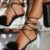 Женские босоножки с острым носком LEOPARD LAND, прозрачные сандалии на высоком каблуке, украшенные стразами, с перьевым ремешком, CWF, лето 2021 - изображение