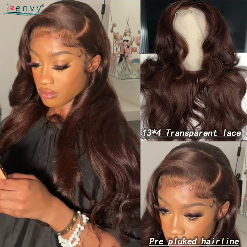

Ginger Brown Lace Front Wig Human Hair Colored 13X4 Lace Frontal Wig Human Hair Wigs Body Wave Pre Plucked Brown Wig Curly Remy