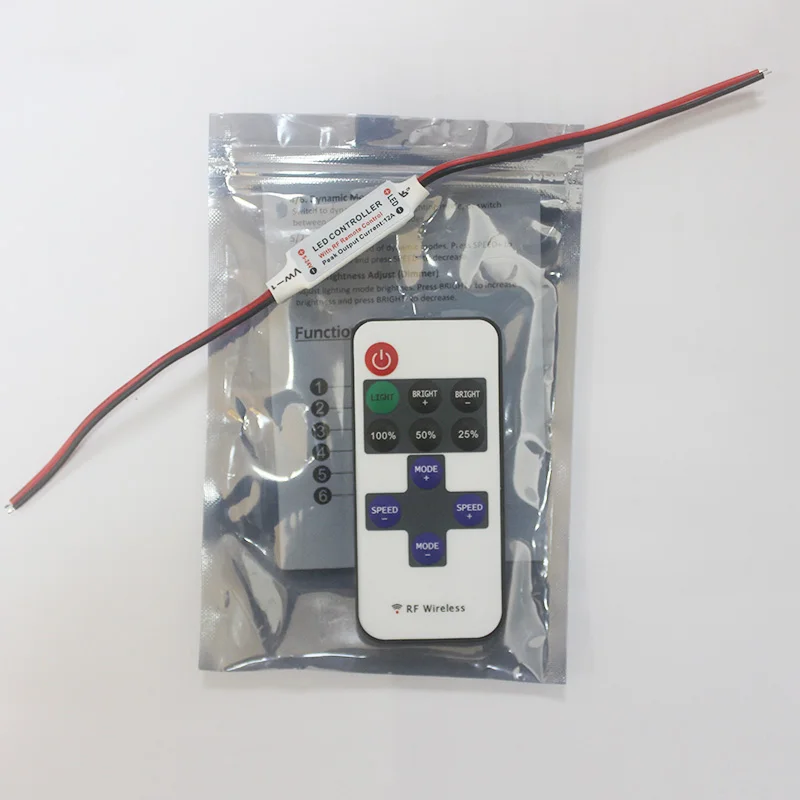 12A 5V-24V светодиодный RF Беспроводной мини затемнитель с дистанционным управлением