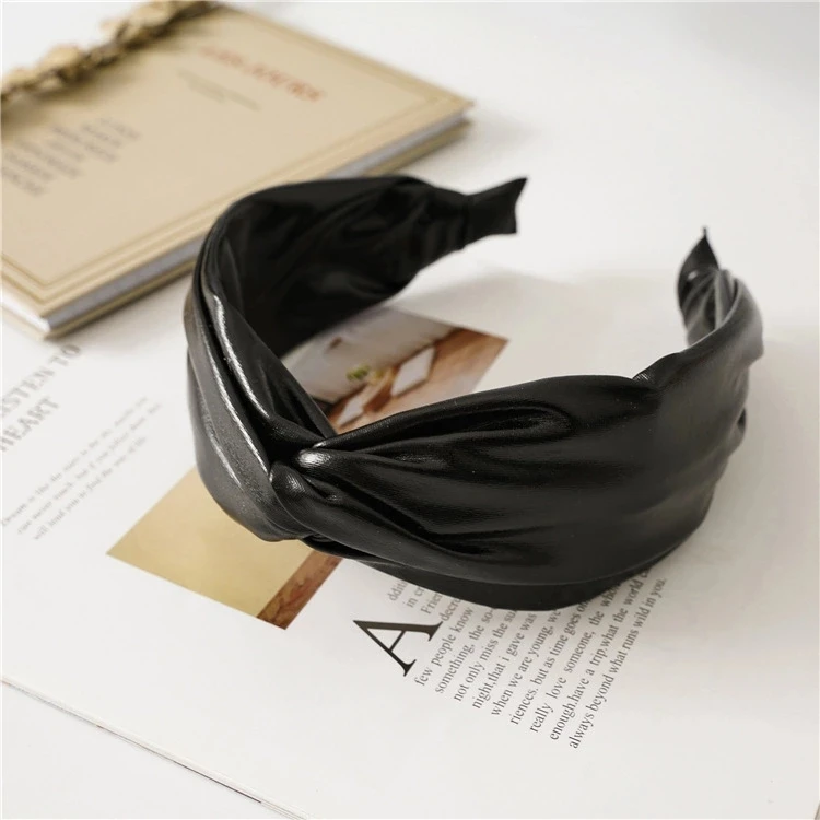 

Cloth solid color simple knotted cross hair hoop jewelry new hair pressure wide side wild headband
