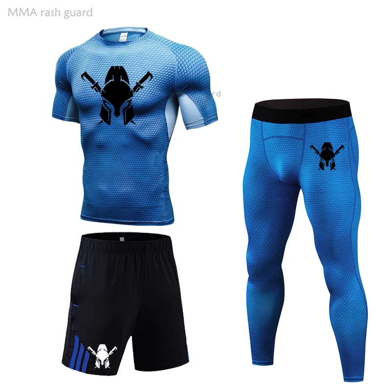 Набор для бега Мужская короткая рубашка спортивная одежда спортивные Леггинсы