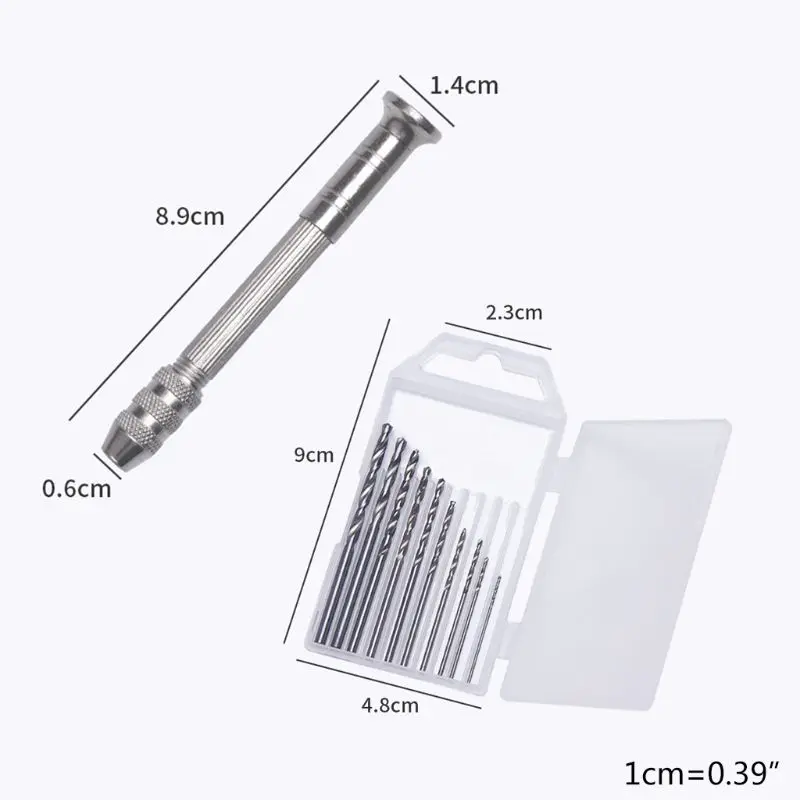 

1 Set Pin Vise Precision Hand Drill Tools with Twist Drill Bits Screw Eye Pins
