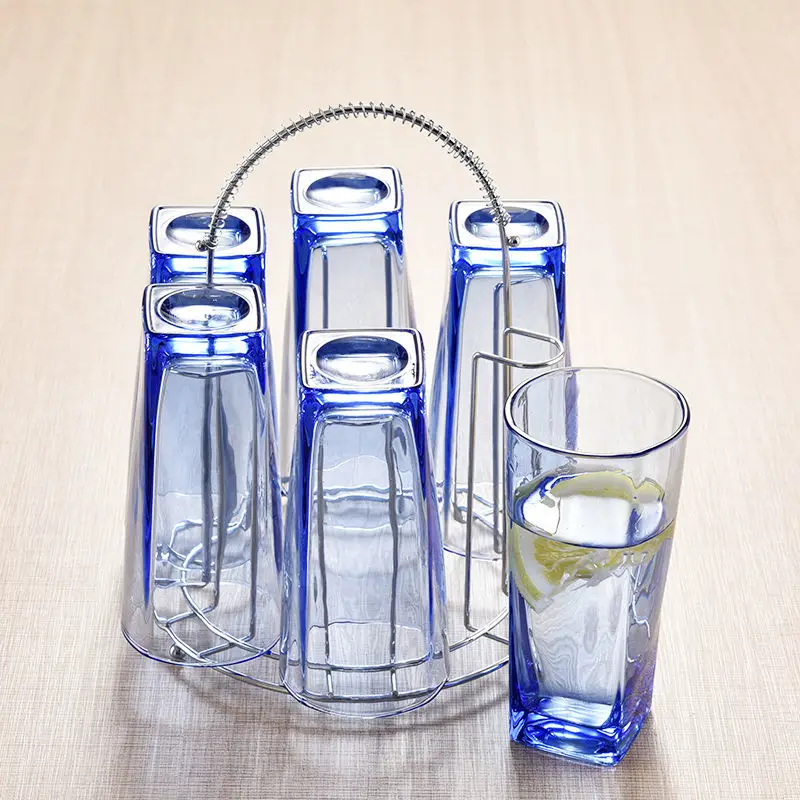 Стакан для виски домашний стеклянный набор 6 комплектов чайные чашки сока пива