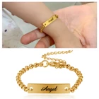 Индивидуальный браслет для малышей, персонализированные именные браслеты, золотой браслет из нержавеющей стали, браслет для новорожденных, подарок для малышей