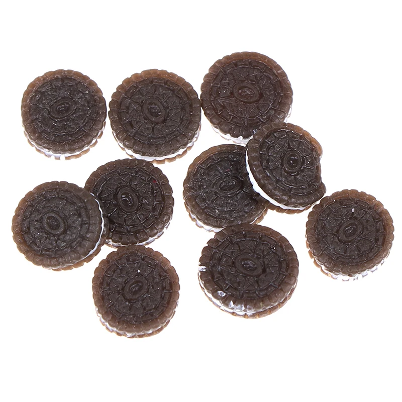 

10pcs 1:12 Chocolate Cookies Miniature Dollhouse Kitchen Decoration Bakery For Children Kids Pretend Play Toys