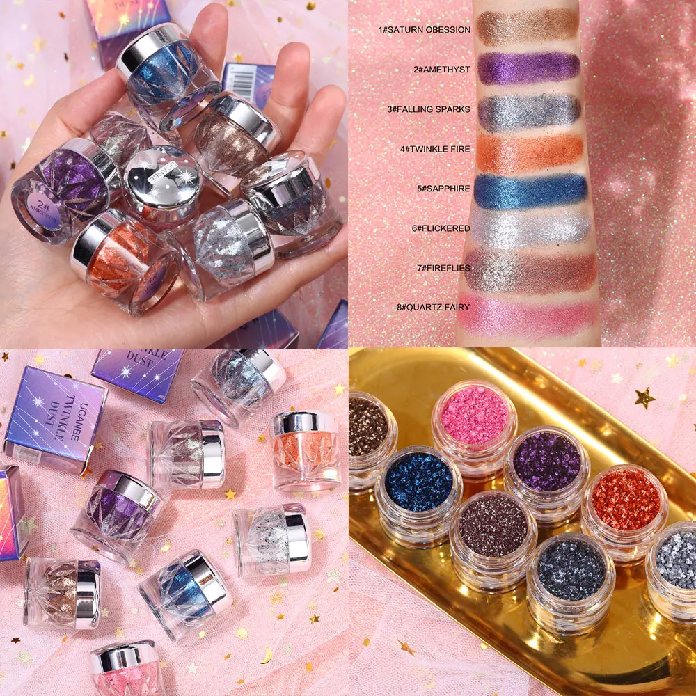 UCANBE Набор теней для век с металлическим блеском 8 цветов макияж водостойкие