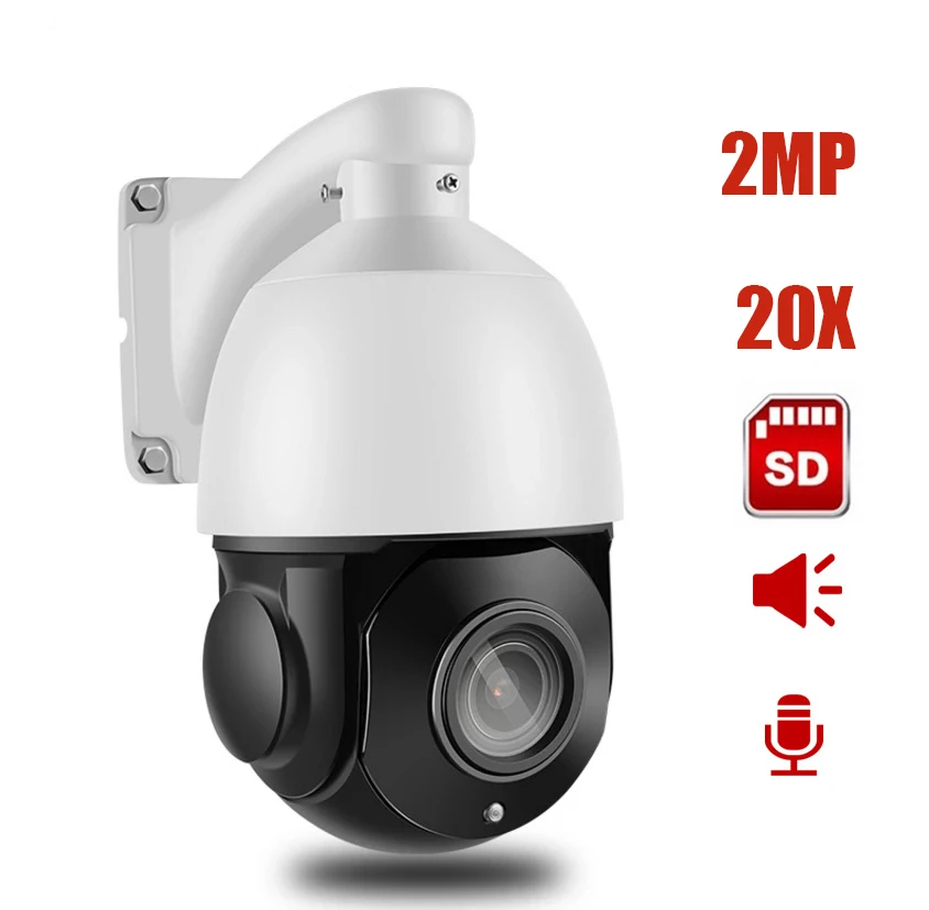 

Mini 4'' 2MP PTZ IP Camera 20X ZOOM 1080P High Speed Dome Cam H.265 IR Night Vision Onvif CCTV Camera