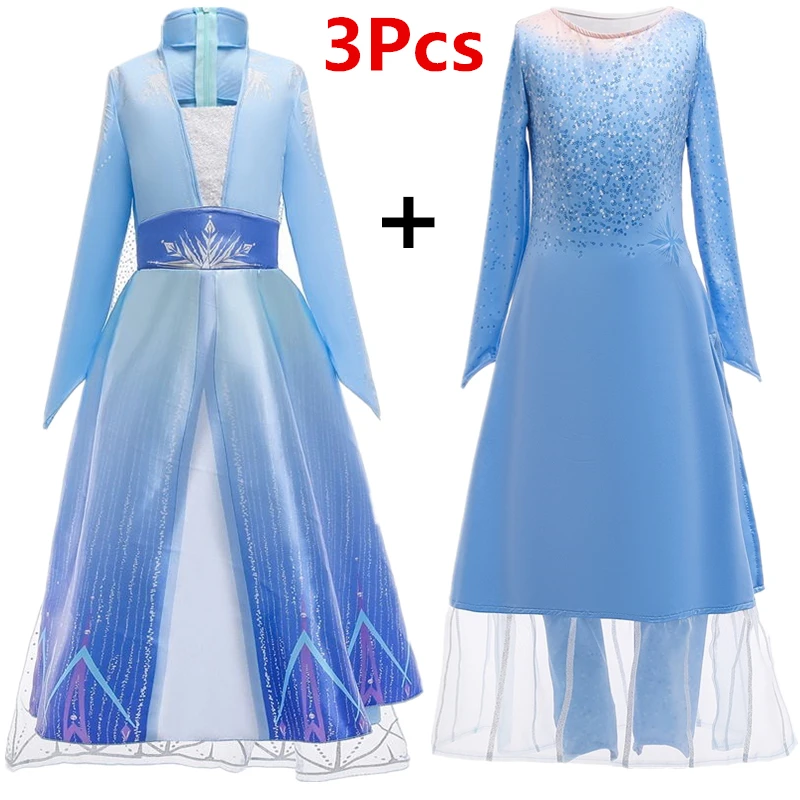 Нарядное платье Эльзы 2 вечерние девочек на день рождения Снежная королева